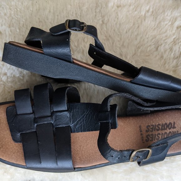 Italian Leather Sandals, black - Picture 2 of 4
